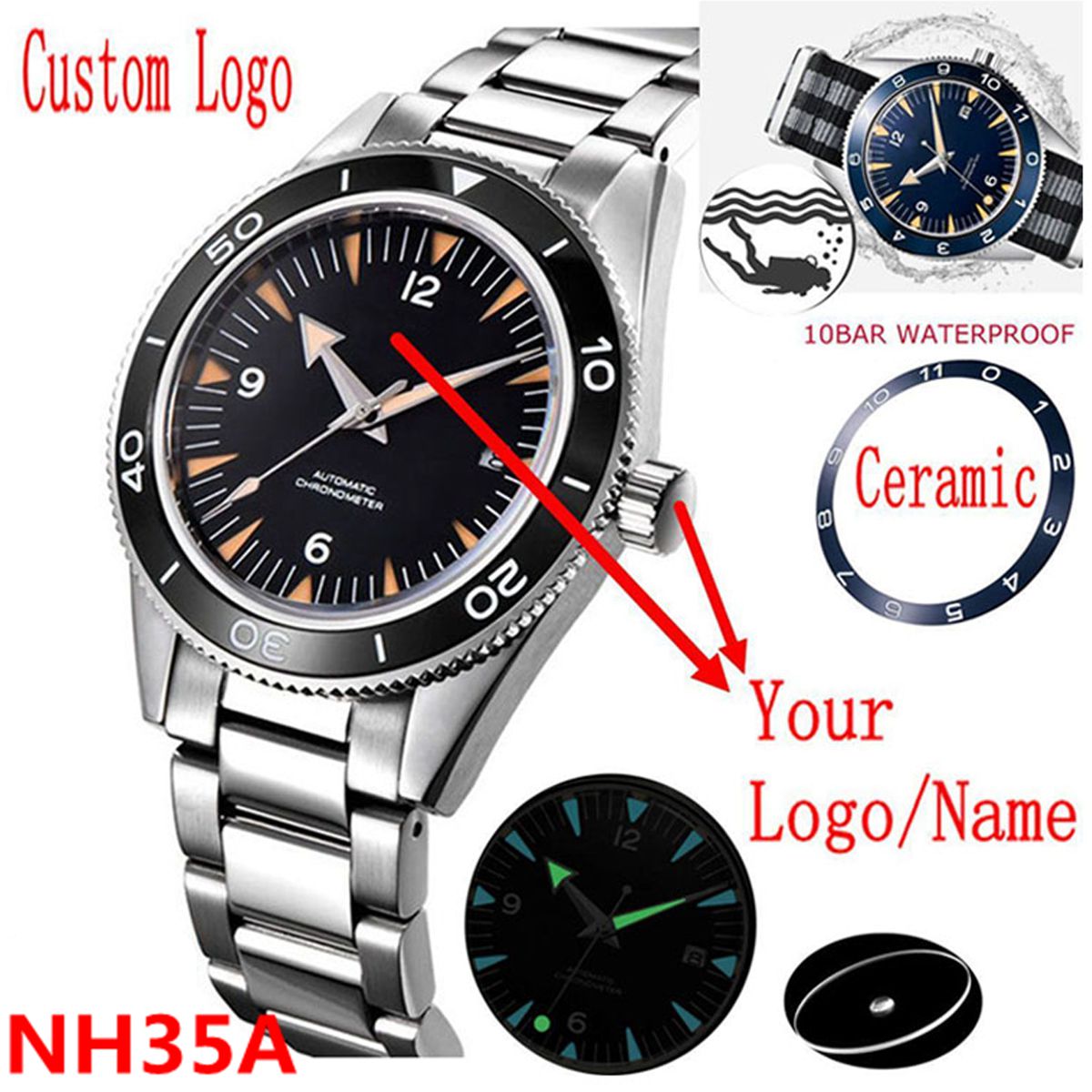 Automatic Watch Winder - Logo personalizzato NH35 Movimento Orologio 10