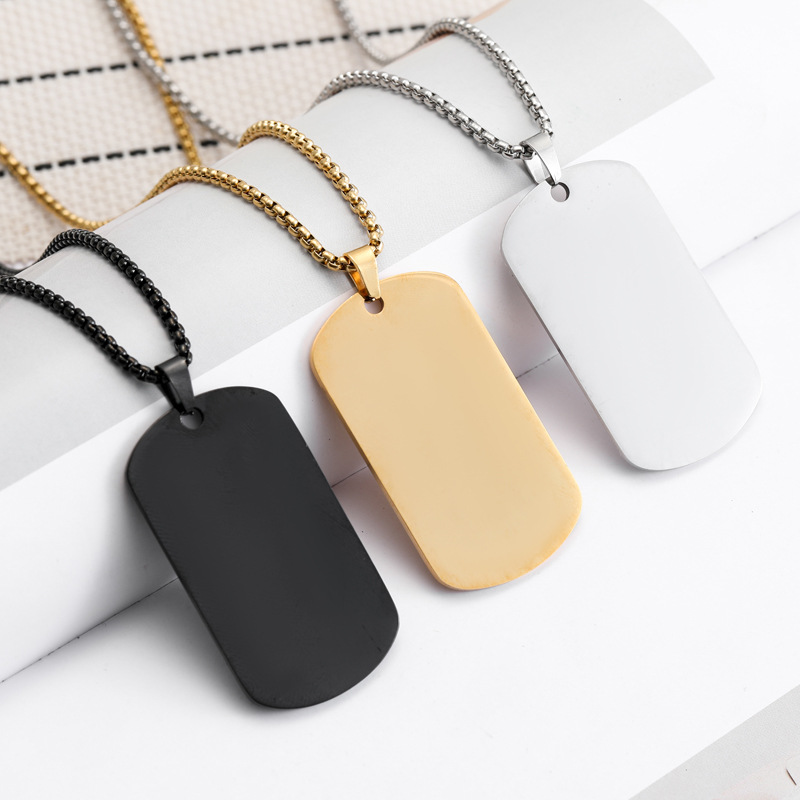 Mens Dog Tag Necklace - HNSP Collana con ciondolo a forma