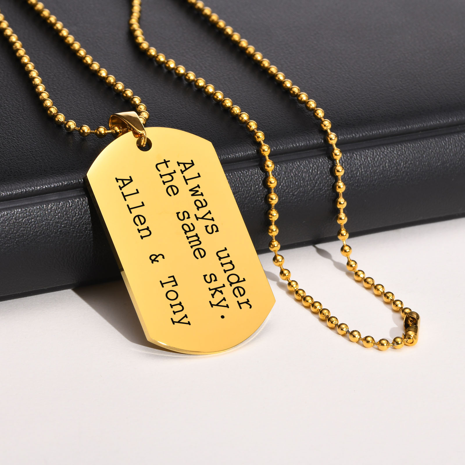 Mens Dog Tag Necklace - Collane da uomo con incisione personalizzata