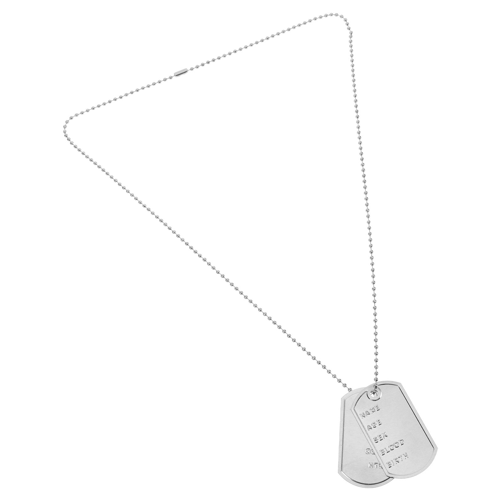 Mens Dog Tag Necklace - Set di Collane con Targhetta Militare