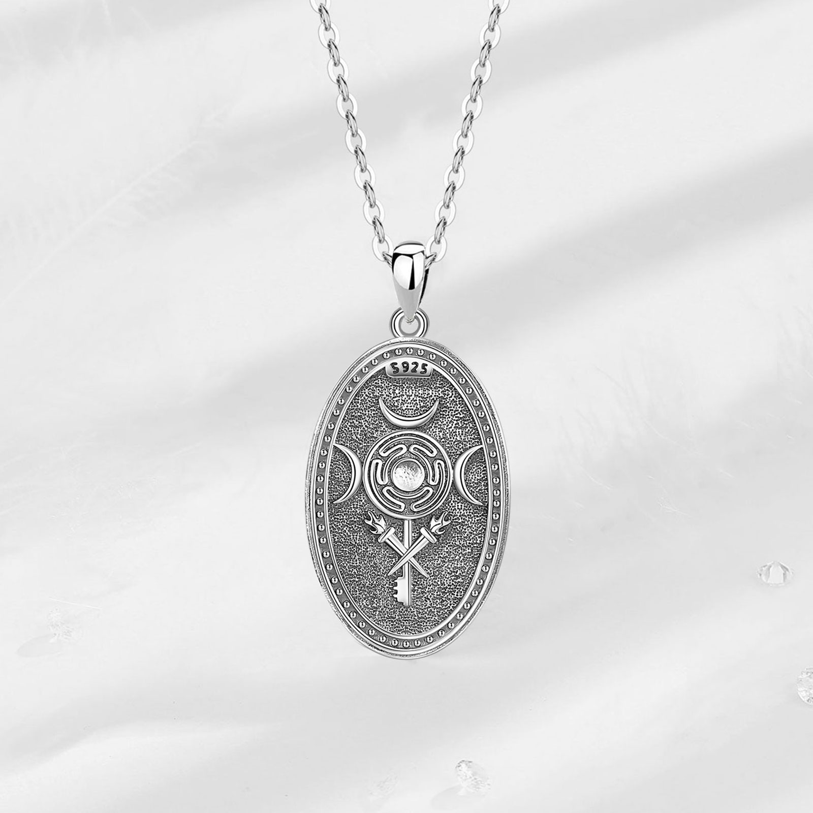 Eudora 925 Sterling Silver Tri - Mens Dog Tag Necklace recensione e prezzo