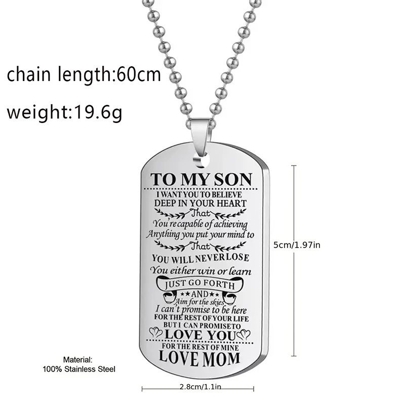 Collana ispiratrice a mio figl - Mens Dog Tag Necklace recensione e prezzo
