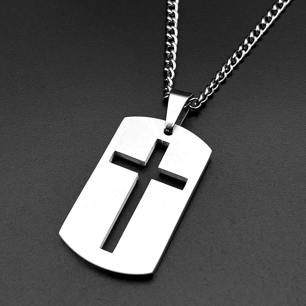 Collana con Ciondolo a Croce B - Mens Dog Tag Necklace recensione e prezzo