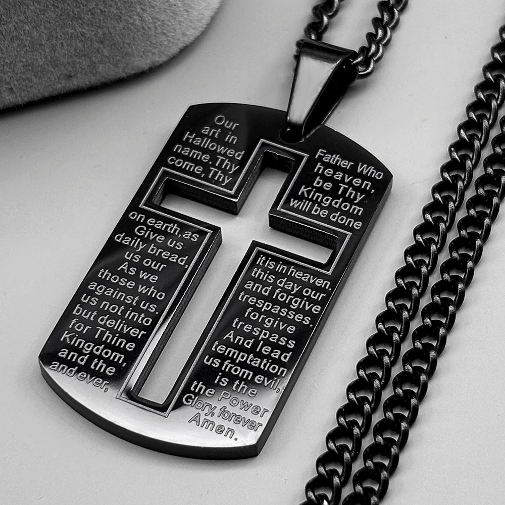 Collana con Ciondolo a Croce B - Mens Dog Tag Necklace recensione e prezzo