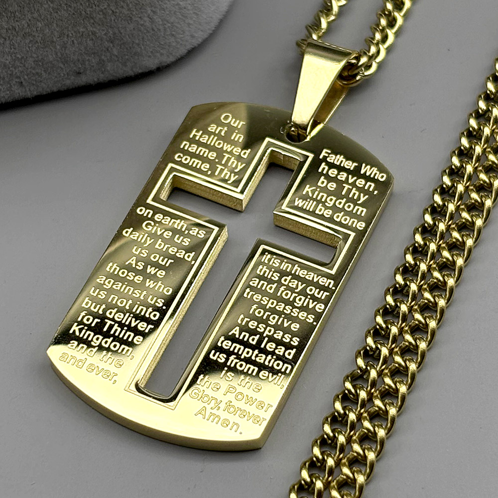 Collana con Ciondolo a Croce B - Mens Dog Tag Necklace recensione e prezzo