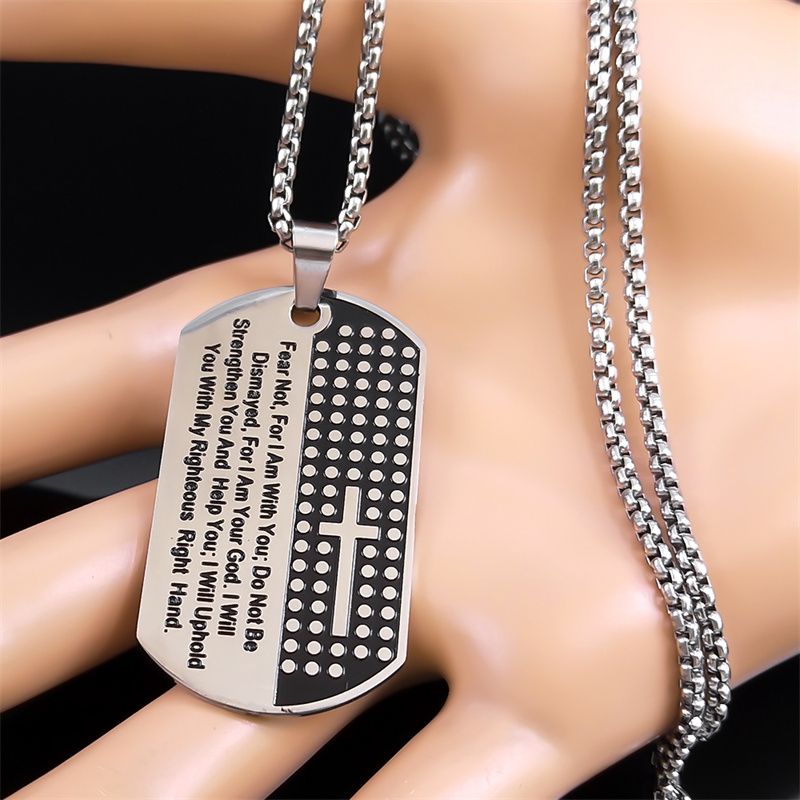 Paura non per essere con te Co - Mens Dog Tag Necklace recensione e prezzo