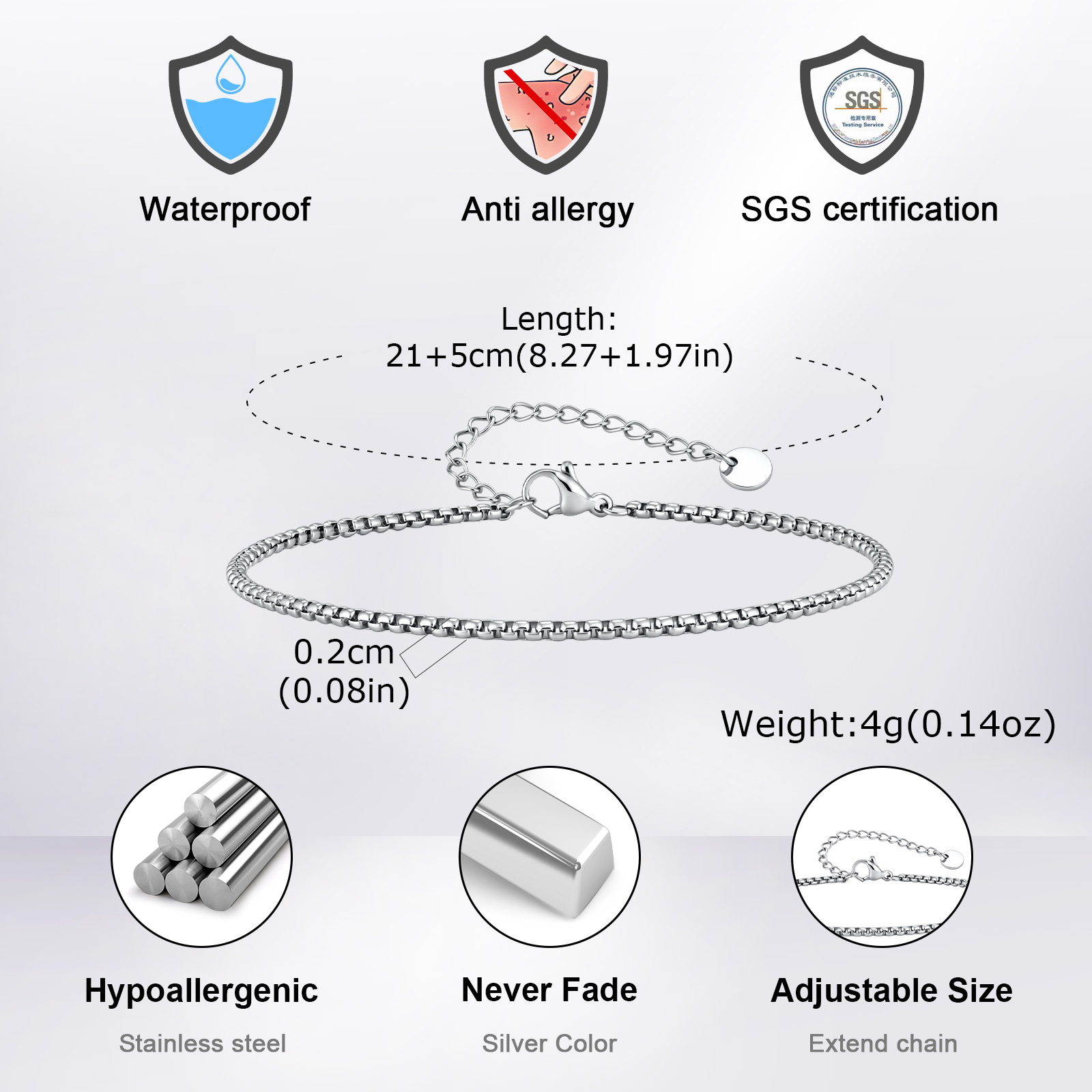 Cavigliera Vnox con catena a m - Jc Jewelry & Watches recensione e prezzo