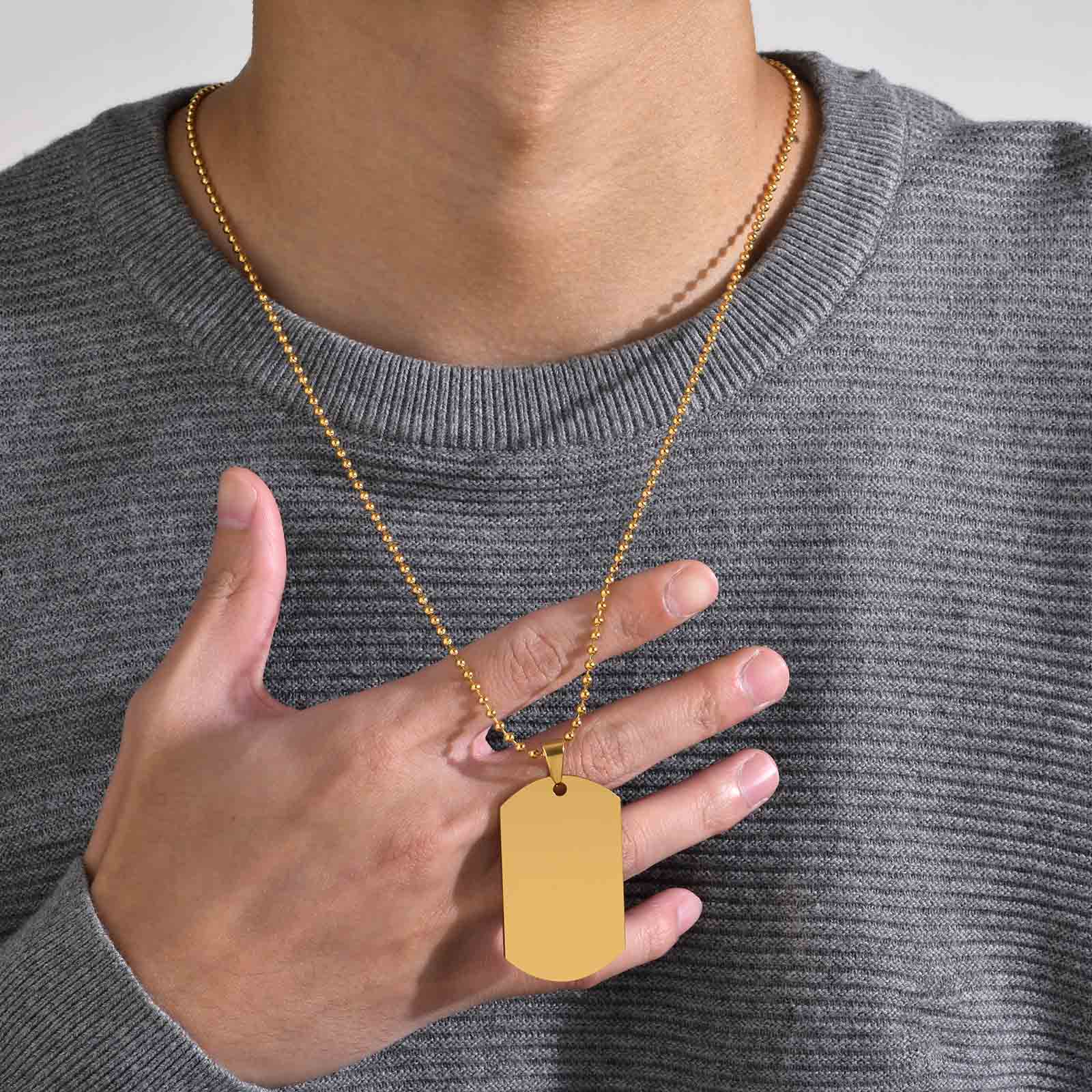 Collane da uomo con incisione  - Mens Dog Tag Necklace recensione e prezzo