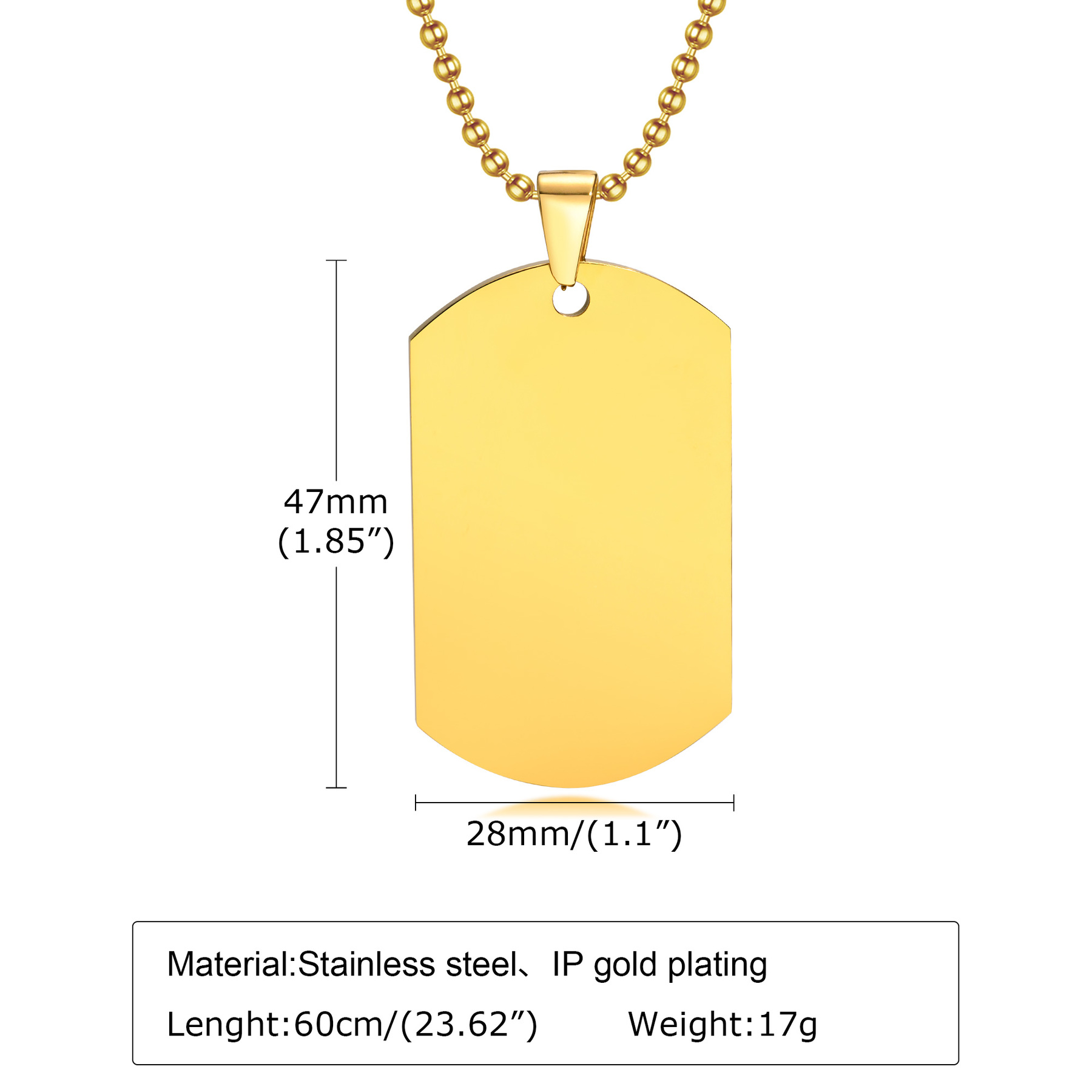 Collane da uomo con incisione  - Mens Dog Tag Necklace recensione e prezzo