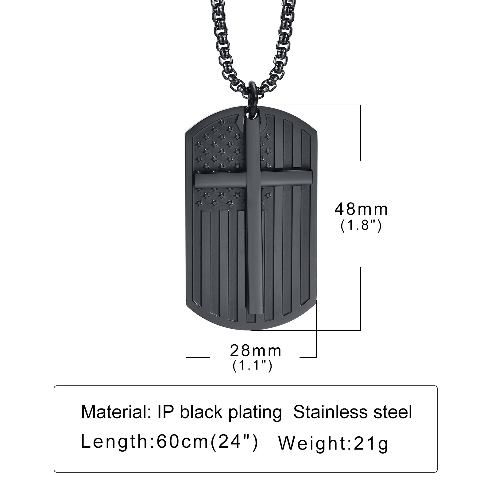 Collane con croce nera da uomo - Mens Dog Tag Necklace recensione e prezzo
