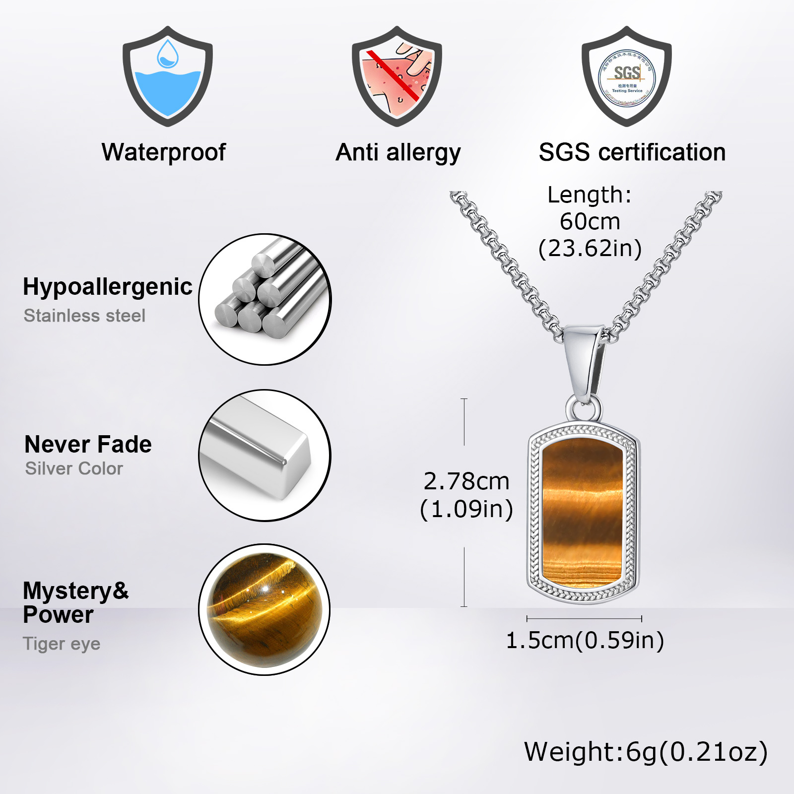 Vnox Collana con ciondolo in p - Mens Dog Tag Necklace recensione e prezzo